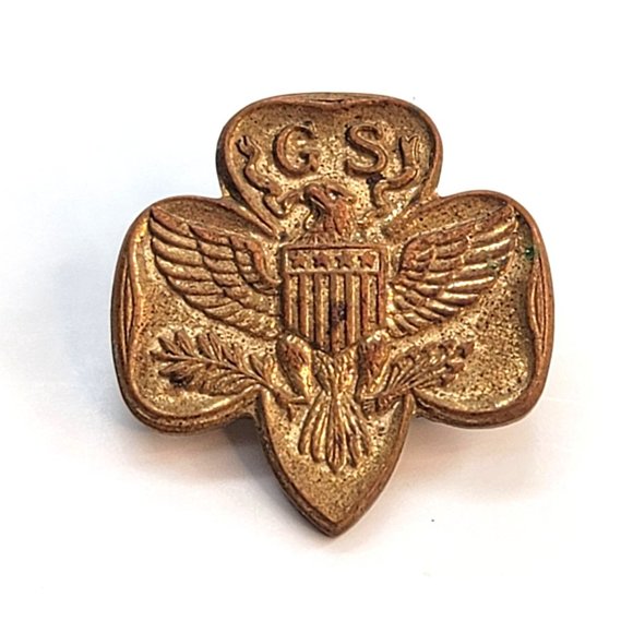 Girl Scouts Jewelry Vintage Girl Scout Pin Trefoil Insignia Emblem